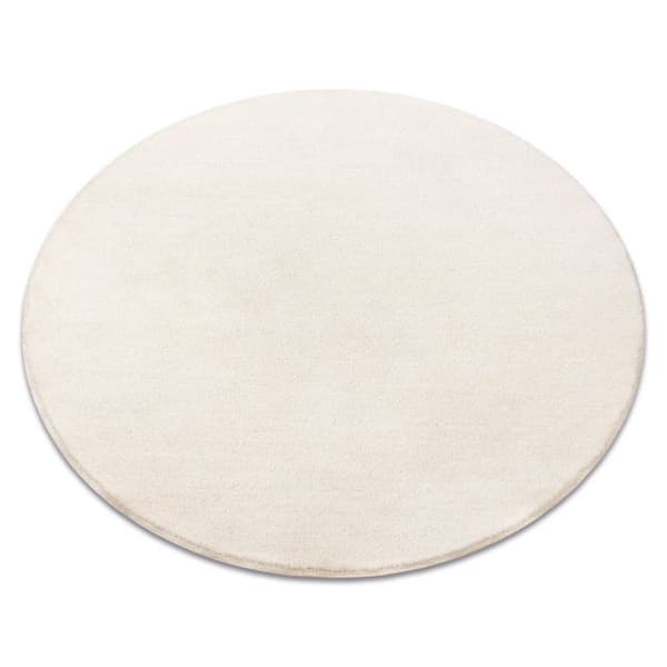 Matta, runda VELVET MICRO grädde 031 vanlig, platt, en färg, cirkel 170 cm