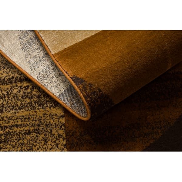 Matta ROYAL H387 Geometrisk - brun / senap beige, 200x290 cm