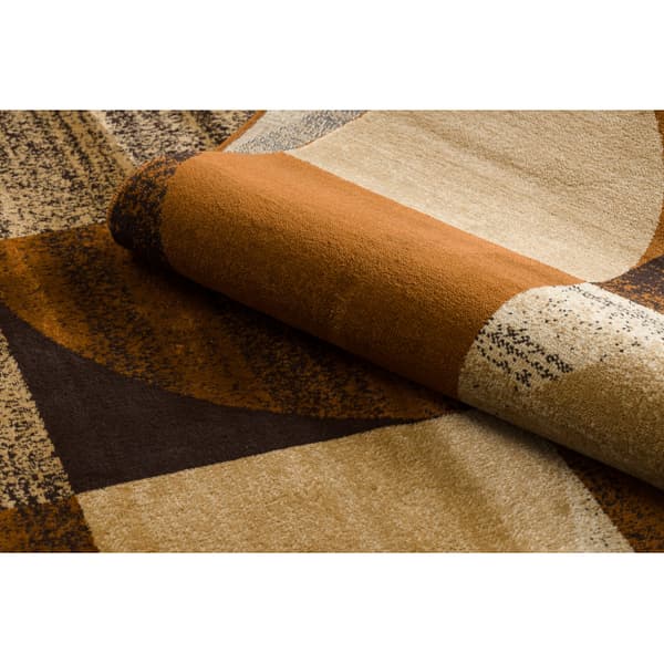 Matta ROYAL H387 Geometrisk - brun / senap beige, 200x290 cm
