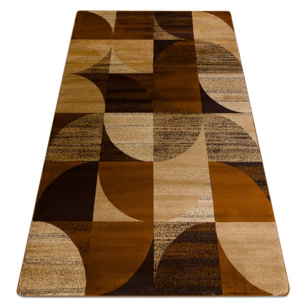 Matta ROYAL H387 Geometrisk - brun / senap beige, 200x290 cm