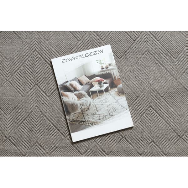 Uldtæppe VILLA 7636/68400 Zigzag SIZAL, fladvævet mørk beige, 160x230 cm