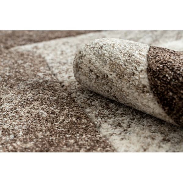 Matta FEEL 5673/15044 HERRINGBONE d.brun / beige / grädde / grå, 120x170 cm