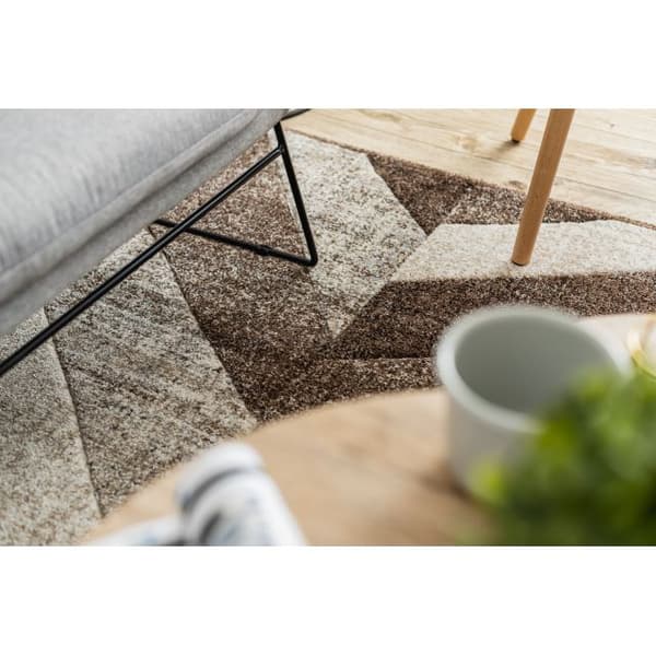 Matta FEEL 5673/15044 HERRINGBONE d.brun / beige / grädde / grå, 120x170 cm