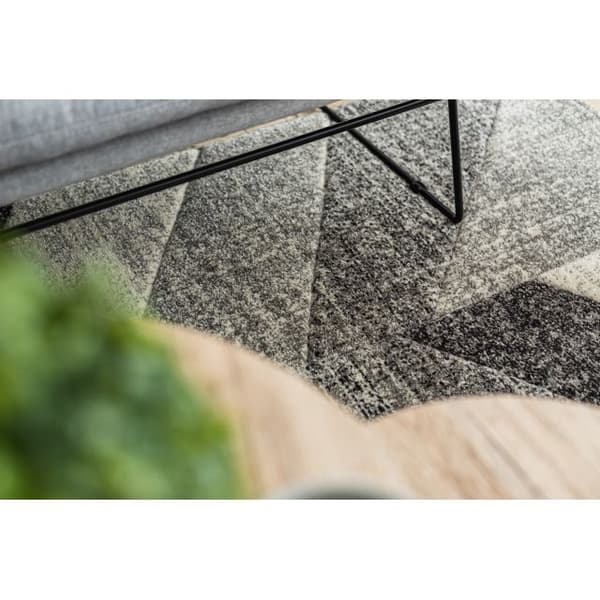 Matta FEEL 5673/16811 HERRINGBONE grå / antracit / grädde, 120x170 cm
