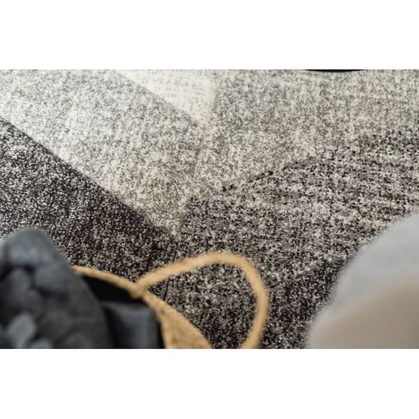 Matta FEEL 5673/16811 HERRINGBONE grå / antracit / grädde, 120x170 cm