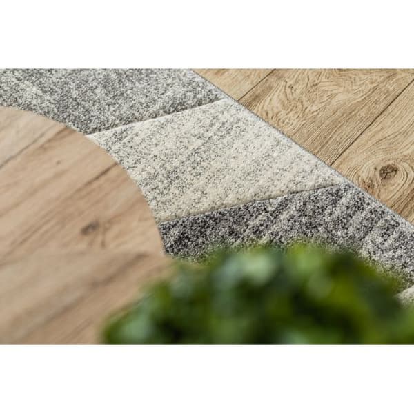 Matta FEEL 5673/16811 HERRINGBONE grå / antracit / grädde, 120x170 cm