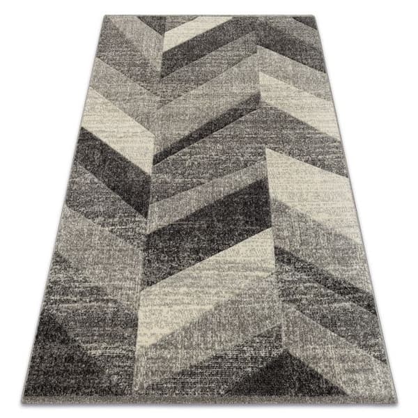 Matta FEEL 5673/16811 HERRINGBONE grå / antracit / grädde, 120x170 cm