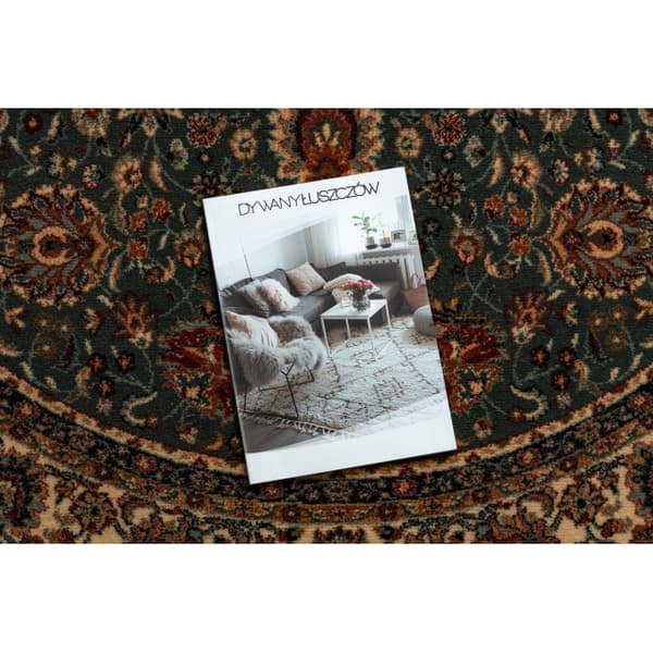 Tæppe villaa KASHQAI 4362 410 cirkel ornament grøn / beige, cirkel 120 cm