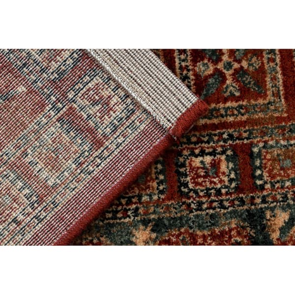 Ullmatta KASHQAI 4301 300 orientalisk, ram terrakotta / grön, 80x160 cm