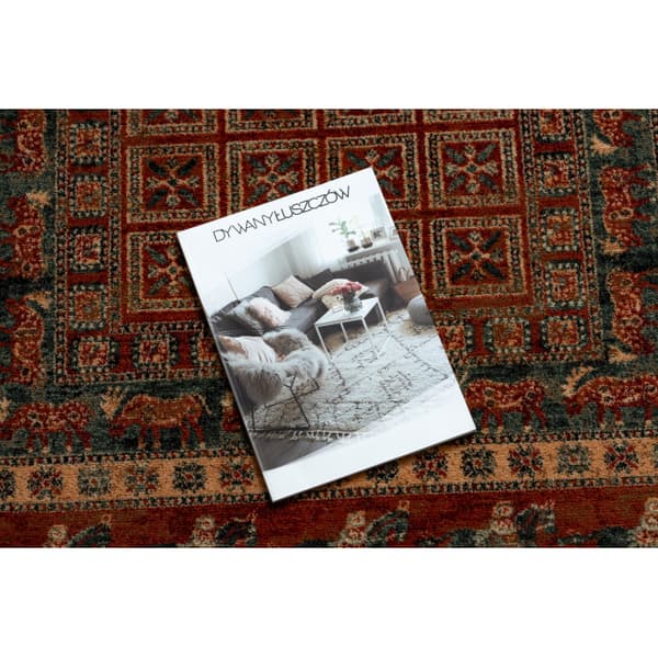 Ullmatta KASHQAI 4301 300 orientalisk, ram terrakotta / grön, 80x160 cm