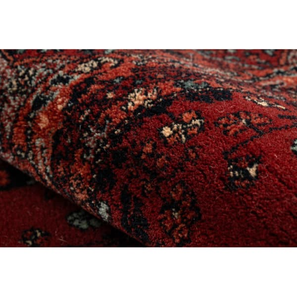 Ullmatta KASHQAI 4302 300 Blommor, ram rödvin, 80x160 cm