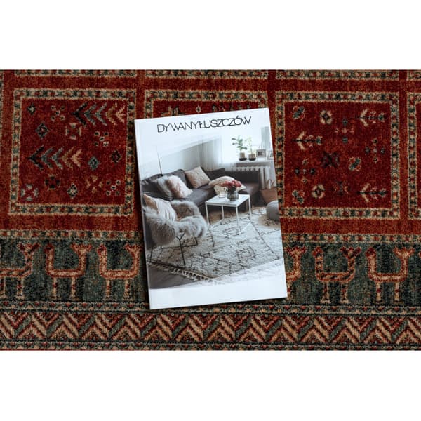 Villa matto KASHQAI 4349 300 itämainen, runko terrakotta / vihreä, 67x130 cm