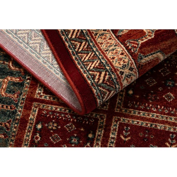 Tæppe villaa KASHQAI 4349 300 orientalsk, ramme terracotta / grøn, 80x160 cm
