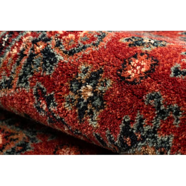 Tæppe villaa KASHQAI 4372 300 Blomster, ramme rødbrun, 67x130 cm