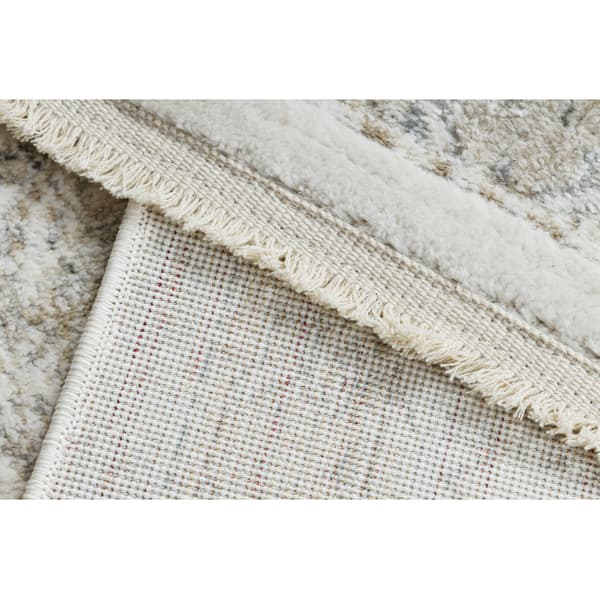 DISTIN 0100B vaaleanpunainen / puuteri / valkoinen moderni matto - Ornamentti, vintage, hapsut, 180x270 cm