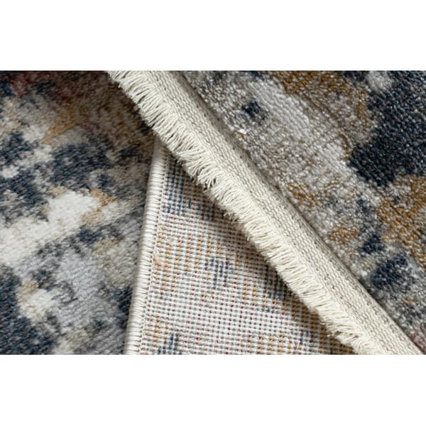 DISTIN 0123A rosa / puder / vit modern matta - Abstraktion, vintage, fransar, 160x230 cm