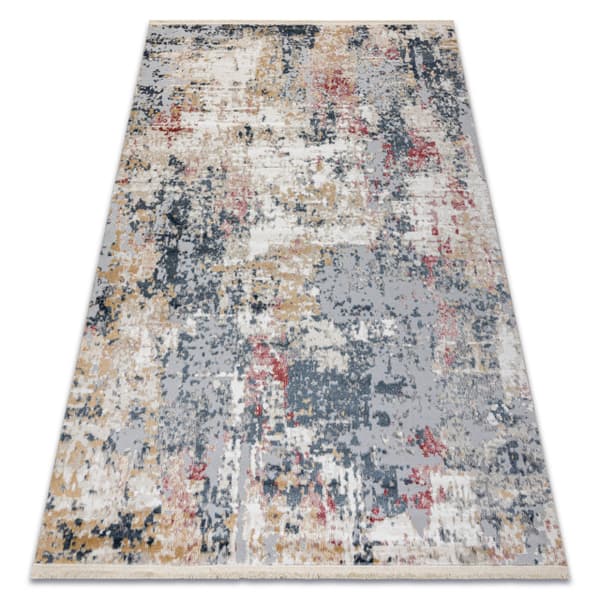 DISTIN 0123A rosa / puder / vit modern matta - Abstraktion, vintage, fransar, 160x230 cm