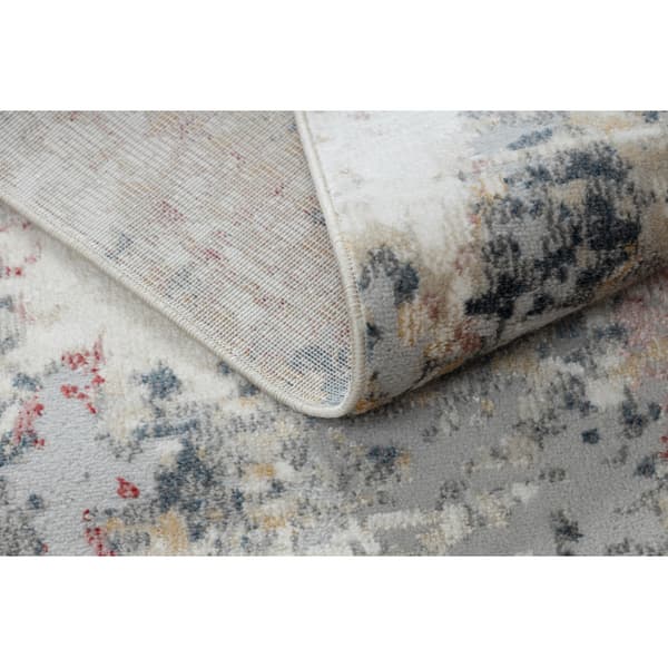 DISTIN 0123A pink / pudder / hvid moderne tæppe - Abstraktion, vintage, frynser, 80x150 cm
