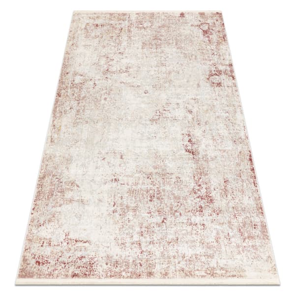 DISTIN 0828A rosa / puder / vit modern matta - Abstraktion, vintage, fransar, 120x170 cm