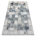 Miniatyrbild 1 av 5: DISTIN 0143A marinblå / blå / vit modern matta - Geometrisk, vintage, fransar, 120x170 cm