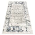 Pikkukuva 1 / 5: DISTIN 0843A valkoinen / laivastonsininen / sininen moderni matto - Ornamentti, runko, intage, hapsut, 80x150 cm