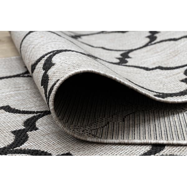 Löpare SIZAL FLOORLUX design 20608 Marockansk spaljé silver / svart 80 cm, 80x140 cm