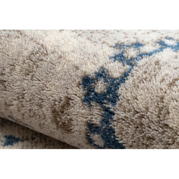 Matto NAIN Ornamentti, kehys, 7586/51635 beige / sininen, 120x170 cm