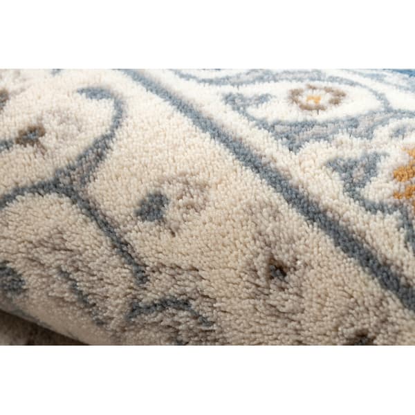 Matto NAIN Ornamentti, kehys, 7179/51613 beige / sininen, 80x150 cm