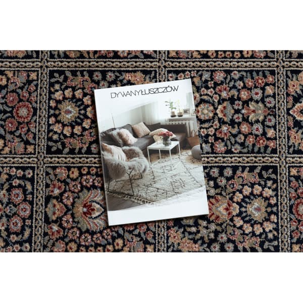 Tæppe NAIN Blomster, ramme 1181/51011 marineblå / beige, 80x150 cm