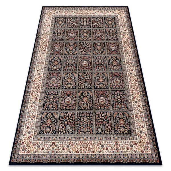 Tæppe NAIN Blomster, ramme 1181/51011 marineblå / beige, 80x150 cm