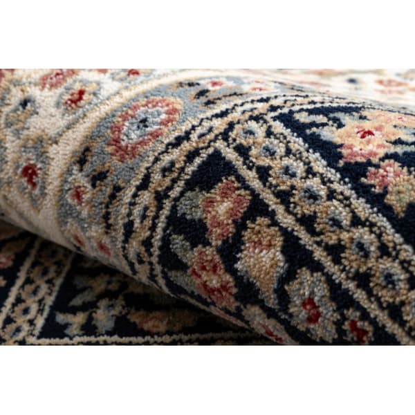 Tæppe NAIN Blomster, ramme 1181/51011 marineblå / beige, 240x340 cm