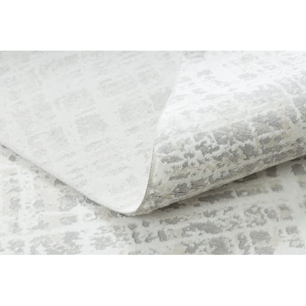 Moderni matto DUKE 51550 kerma / harmaa - Trellis, jäsennelty, erittäin pehmeä, hapsut, 200x290 cm