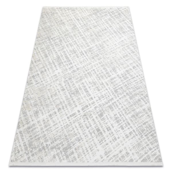 Moderni matto DUKE 51550 kerma / harmaa - Trellis, jäsennelty, erittäin pehmeä, hapsut, 200x290 cm