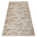 Miniatyrbild 1 av 5: Modern matta DUKE 51557 beige / kräm - Geometrisk, strukturerad, mycket mjuk, fransar, 280x370 cm