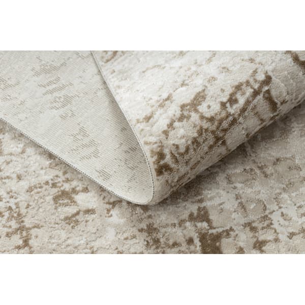 Modern matta DUKE 51550 beige / kräm - Spalje, strukturerad, mycket mjuk, fransar, 140x190 cm