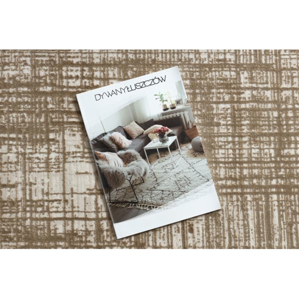Modern matta DUKE A0357 beige - Vintage, strukturerad, mycket mjuk, fransar, 160x220 cm