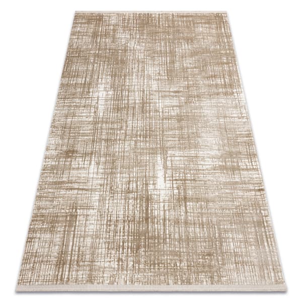 Modern matta DUKE A0357 beige - Vintage, strukturerad, mycket mjuk, fransar, 160x220 cm