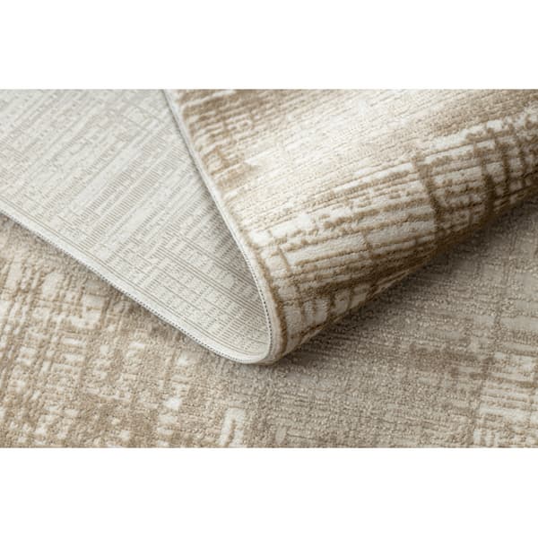 Moderne tæppe DUKE A0357 beige - Vintage, struktureret, meget blød, frynser, 240x330 cm