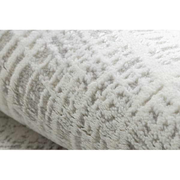 Modern matta DUKE A0357 kräm - Vintage, strukturerad, mycket mjuk, fransar, 80x150 cm