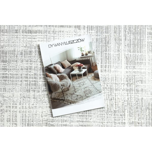 Modern matta DUKE A0357 kräm - Vintage, strukturerad, mycket mjuk, fransar, 80x150 cm