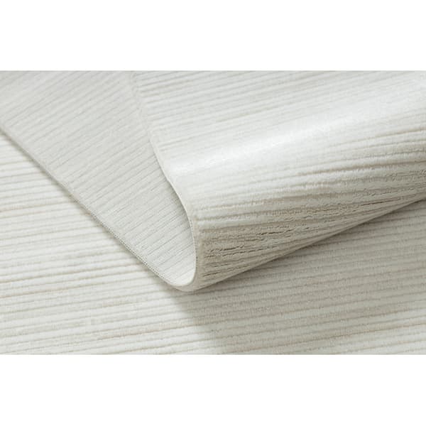 Modern matta, matta gångväg DUKE 51376 kräm - Rändervit, strukturerad, mycket mjuk, fransar, 80x300 cm