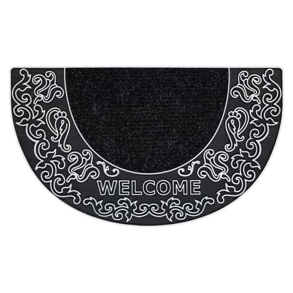 Dörrmatta halkskydd BH 103W halvcirkel utomhus, inomhus - silver, 40x70 cm