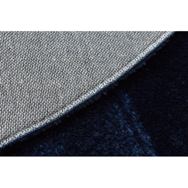 Tæppe VISCO cirkel mørkeblå 10 plys, IMITATION AF KANINPELS, cirkel 120 cm