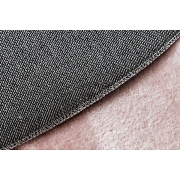 Tæppe VISCO cirkel lyserød 8 plys, IMITATION AF KANINPELS, cirkel 200 cm