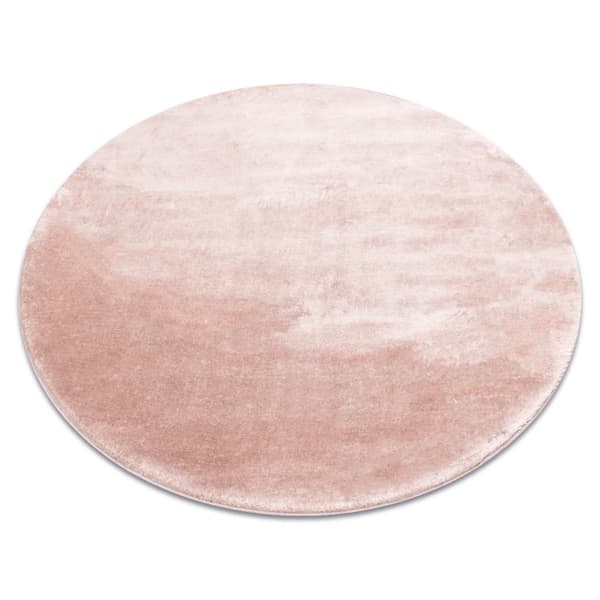 Tæppe VISCO cirkel lyserød 8 plys, IMITATION AF KANINPELS, cirkel 200 cm