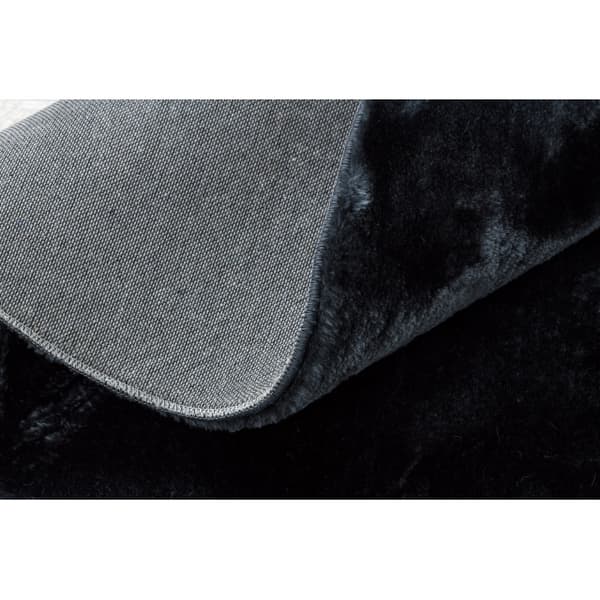 Tæppe VISCO cirkel mørkgrå 5 plys, IMITATION AF KANINPELS, cirkel 200 cm