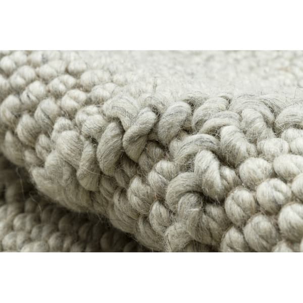 Uldtæppe TAHAR 99001C beige - HÅNDVÆVET løkke, romber, boho, 90x150 cm