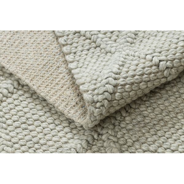 Uldtæppe TAHAR 99001C beige - HÅNDVÆVET løkke, romber, boho, 120x180 cm