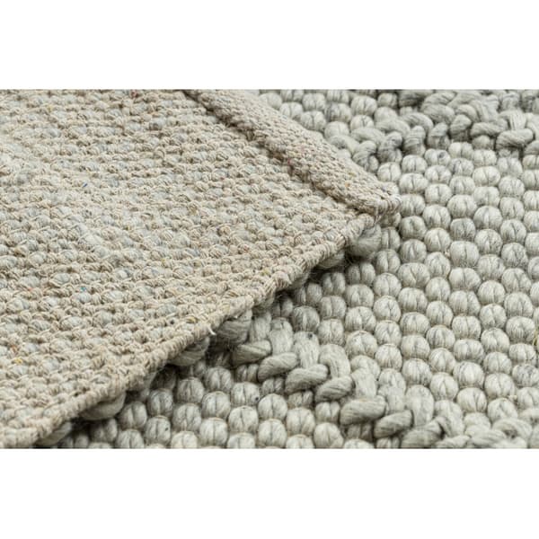 Uldtæppe TAHAR 99001C beige - HÅNDVÆVET løkke, romber, boho, 160x240 cm