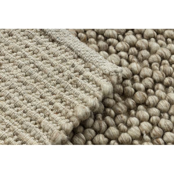Uldtæppe TAHAR 99005C beige - HÅNDVÆVET løkke, uniform, 200x290 cm